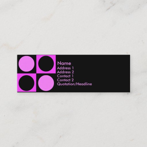 Customizable KRW Retro Hot Pink Squares and Circles Business Card