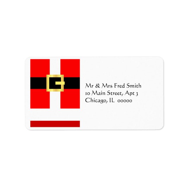 KRW Santa Suit Christmas Address Label (Front)