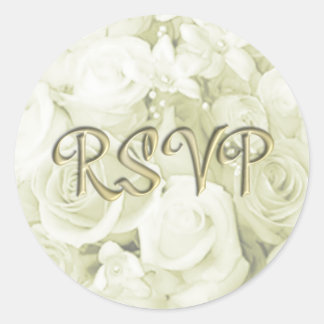 KRW Sepia Bouquet RSVP Wedding Seal
