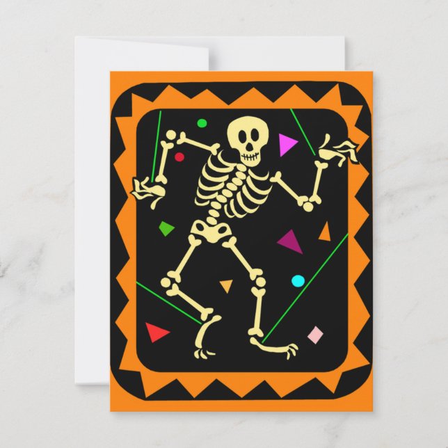 KRW Skeleton Celebration Halloween Party Invite (Front)