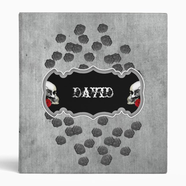 KRW Skulls and Roses Custom Name Binder/Album* Binder (Front)