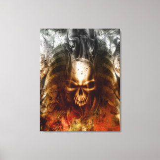 KRW Smoldering Skull Wrapped Canvas Art