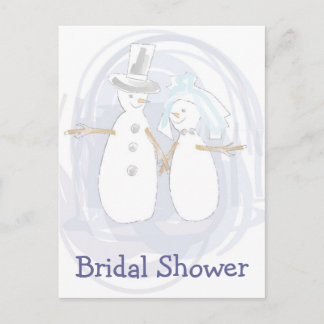 KRW Snowmen Custom Shower Invitation Postcard