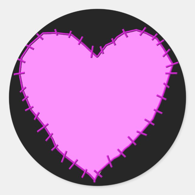 KRW Stitched Heart Stickers (Front)