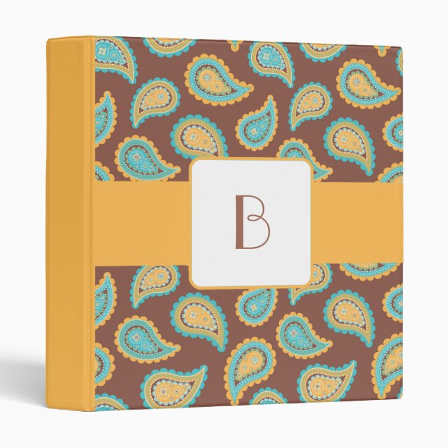 KRW Summer Breeze Paisley Monogram Album Binder* Binder (Front/Spine)
