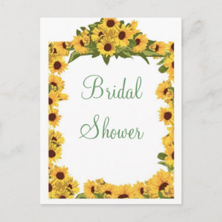 KRW Sunflower Custom Bridal Shower Invitation Postcard