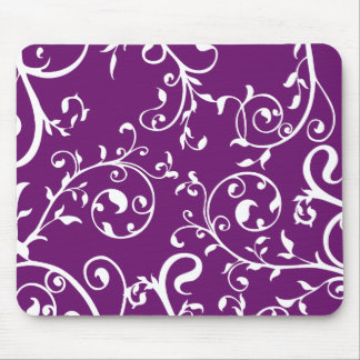 KRW Swirling Vines Purple Mouse Pad