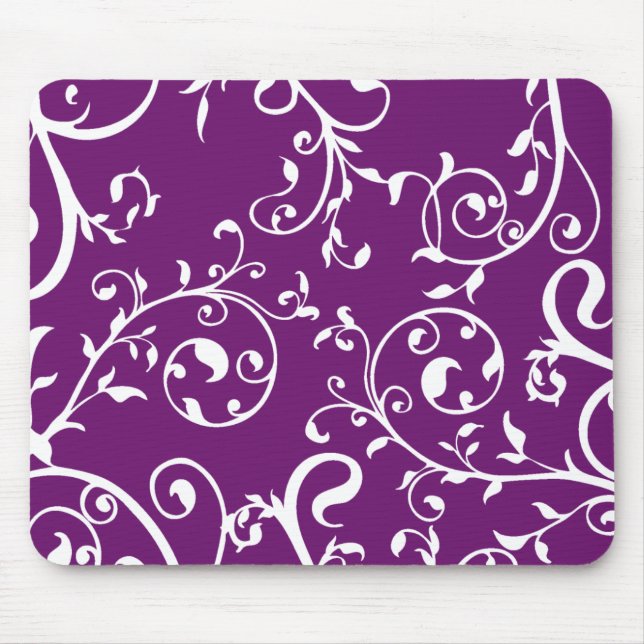 KRW Swirling Vines Purple Mouse Pad (Front)