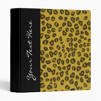 KRW Tan Leopard Print Custom Text Binder *