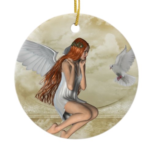 KRW The Angel and the Dove Inspirational Ornament