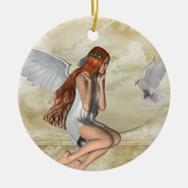 KRW The Angel and the Dove Inspirational Ornament (Front)