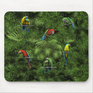 KRW Tropical Jungle Parrots Mouse Pad