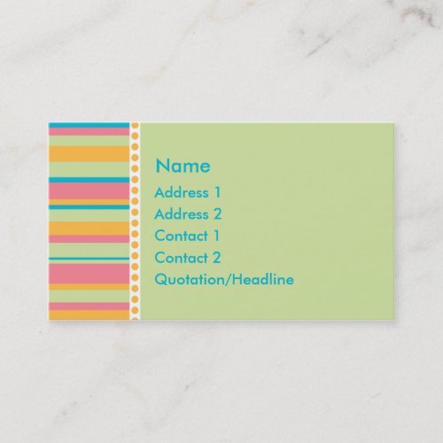 KRW Tropical Stripe Custom Business Card