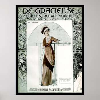 Krw Vintage 1907 French Fashion Magazine Cover Poster by KRWOldWorld at Zazzle