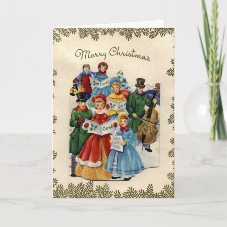 KRW Vintage Carolers Holiday Card | Zazzle