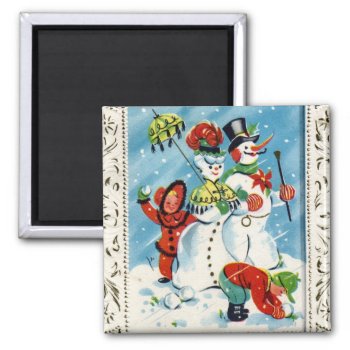 Krw Vintage Children At Play Christmas Magnet by KRWHolidays at Zazzle