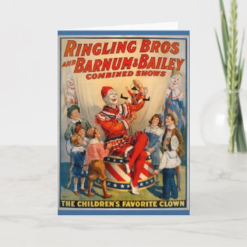 Krw Vintage Circus Clown Card by KRWOldWorld at Zazzle