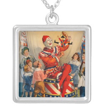 Krw Vintage Circus Clown Sterling Silver Necklace by KRWOldWorld at Zazzle
