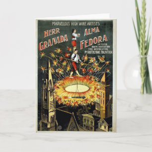 KRW Vintage Circus Poster Card - Customized