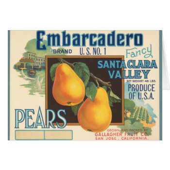 Krw Vintage Embarcadero Pears Crate Label by KRWOldWorld at Zazzle