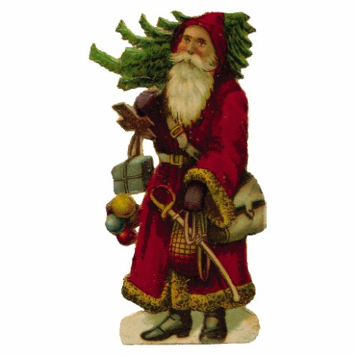 KRW Vintage Father Christmas and Tree Ornament