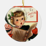 Krw Vintage For Sweet Little Girl Custom Ornament at Zazzle