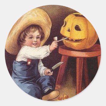 Krw Vintage Halloween Child Sticker by KRWOldWorld at Zazzle