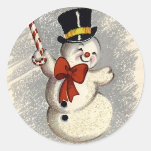 KRW Vintage Happy Snowman Christmas Sticker