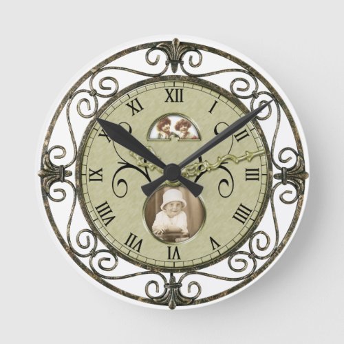 KRW Vintage Iron Scroll Look Roman Numeral Clock
