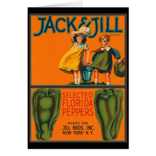 KRW Vintage Jack and Jill Peppers Crate Label Cards (Front)