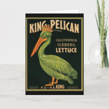 Krw Vintage King Pelican Lettuce Crate Label Card by KRWOldWorld at Zazzle