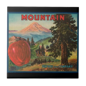 Krw Vintage Mountain Apples Fruit Crate Label Tile by KRWOldWorld at Zazzle