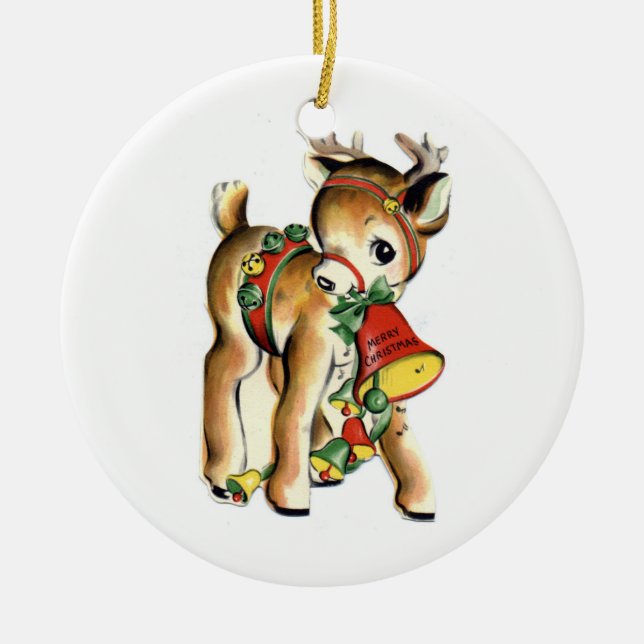 KRW Vintage Reindeer Christmas Ornament (Front)