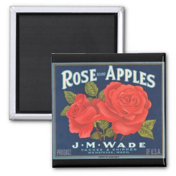 Krw Vintage Rose Apples Fruit Crate Label Magnet by KRWOldWorld at Zazzle
