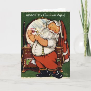 Krw Vintage Santa Prepares Card - Customized by KRWHolidays at Zazzle