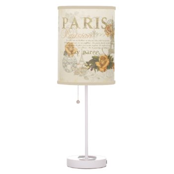 Krw Vintage Style Paris Rose And Eiffel Tower Lamp by KRWDesigns at Zazzle