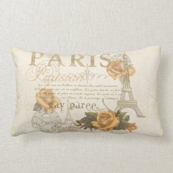 Krw Vintage Style Paris Roses Eiffel Tower Pillow by KRWDesigns at Zazzle