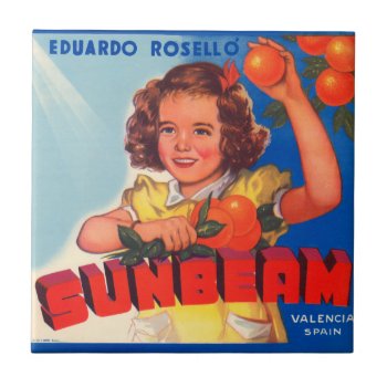 Krw Vintage Sunbeam Orange Crate Label Magnet Tile by KRWOldWorld at Zazzle