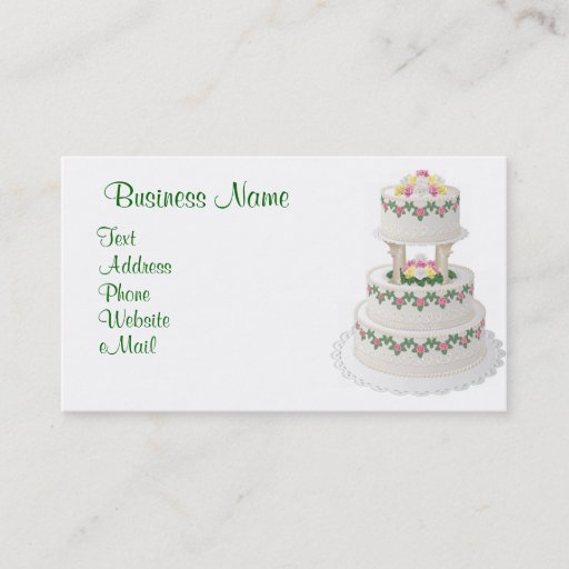Customizable KRW Wedding Cake Custom Business Card Template