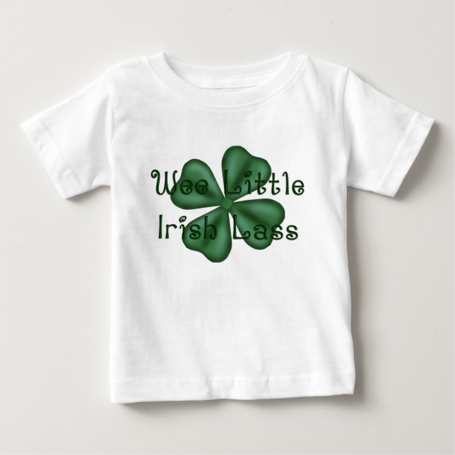 KRW Wee Little Irish Lass Shamrock Baby T-Shirt (Front)