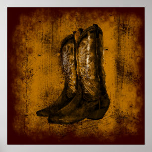 KRW Western Wear Cowboy Boots Poster