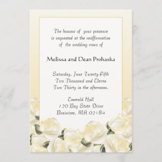 KRW White Rose Custom Vow Renewal Invitation