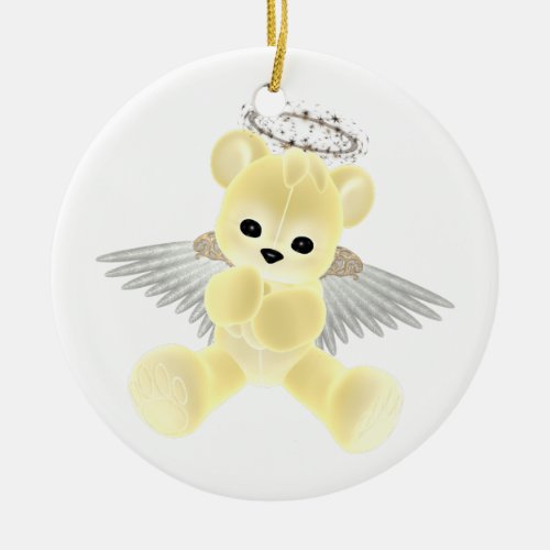 KRW Yellow Guardian Angel Bear Ornament