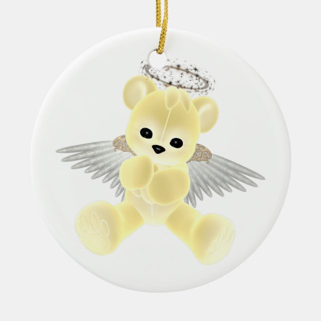 KRW Yellow Guardian Angel Bear Ornament (Front)