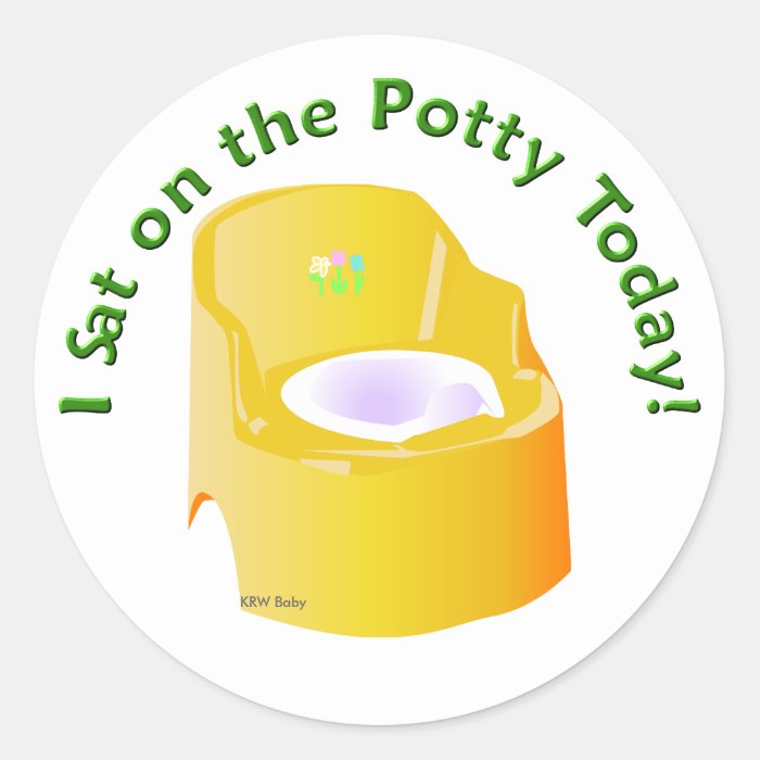 KRW Yellow I Sat on the Potty Training Reward Round Sticker