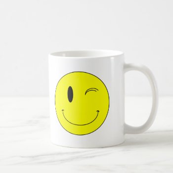Krw Yellow Winking Face Coffee Mug by KRWDesigns at Zazzle