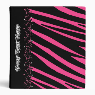 KRW Zebra Pink and Black Stars School Binder** 3 Ring Binder