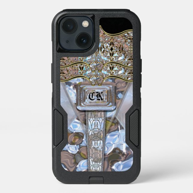 Kryo Modern Monogram Cool Protection Otterbox iPhone Case (Back)
