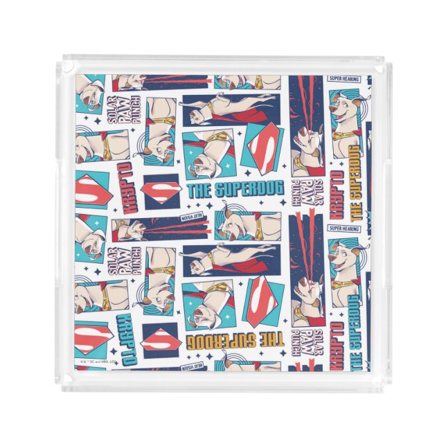 Krypto Comic Panel Pattern Acrylic Tray (Front)