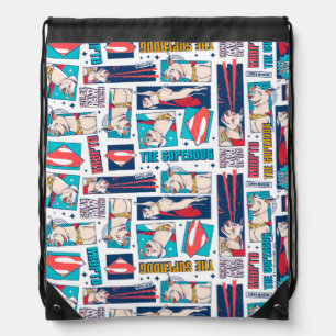 Krypto Comic Panel Pattern Drawstring Bag